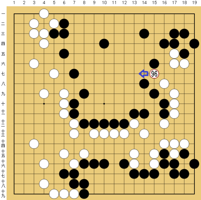 図７：布石からヨセまで丁寧に解説の碁盤図