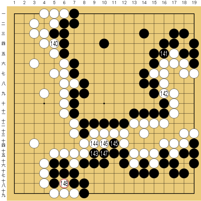 図７０：布石からヨセまで丁寧に解説の碁盤図