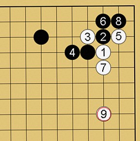 囲碁格言「切り違い一方ノビよ」