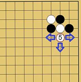 囲碁格言「切り違い一方ノビよ」