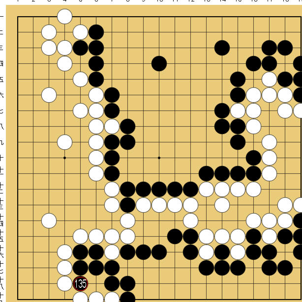 図６５：布石からヨセまで丁寧に解説の碁盤図