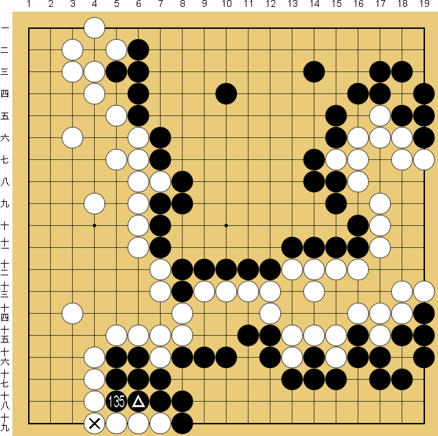 図６６：布石からヨセまで丁寧に解説の碁盤図