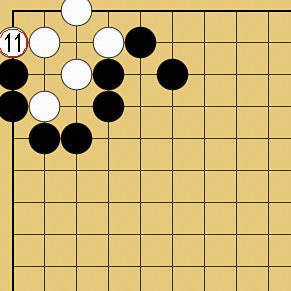 図１５：星で隅を守る方法の碁盤図