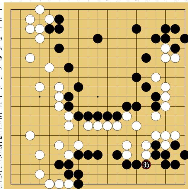 図５：布石からヨセまで丁寧に解説の碁盤図