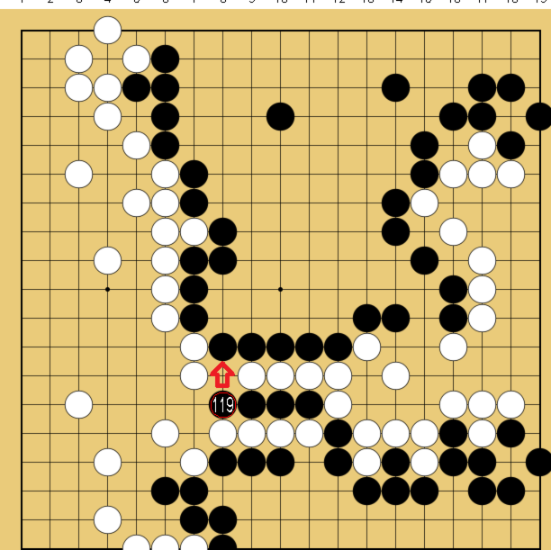 図３５：布石からヨセまで丁寧に解説の碁盤図