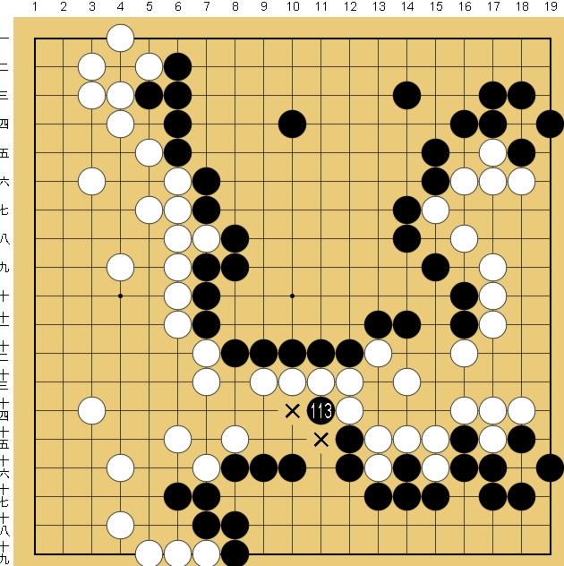 図３９：布石からヨセまで丁寧に解説の碁盤図