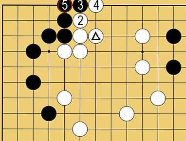 図34:二線のヨセで先手を取る方法の碁盤図