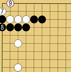 図４２：星で隅を守る方法の碁盤図
