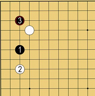 図４１：定石外れへの簡単な咎め方の碁盤図