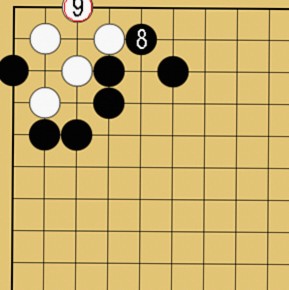 図１３：星で隅を守る方法の碁盤図