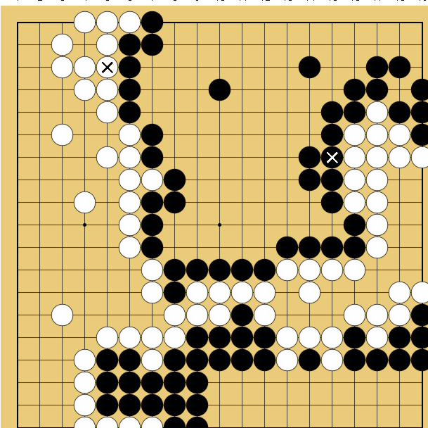 図７９：布石からヨセまで丁寧に解説の碁盤図