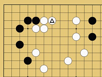 図32:二線のヨセで先手を取る方法の碁盤図