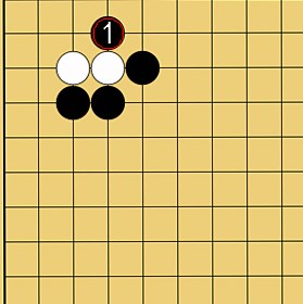 図４４：～小ゲイマジマリに入ってきた石を取る方法～の碁盤図