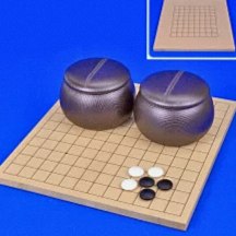 木製9路13路囲碁セット（ガラス碁石付き）