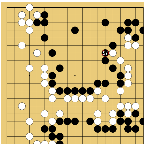 図８：布石からヨセまで丁寧に解説の碁盤図