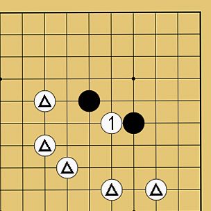 図４３：囲碁の基本がよくわかる「ケイマのツケコシ」講座の碁盤図