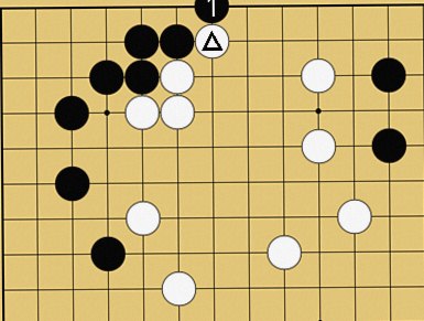 図13:二線のヨセで先手を取る方法の碁盤図