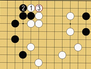 図18:二線のヨセで先手を取る方法の碁盤図