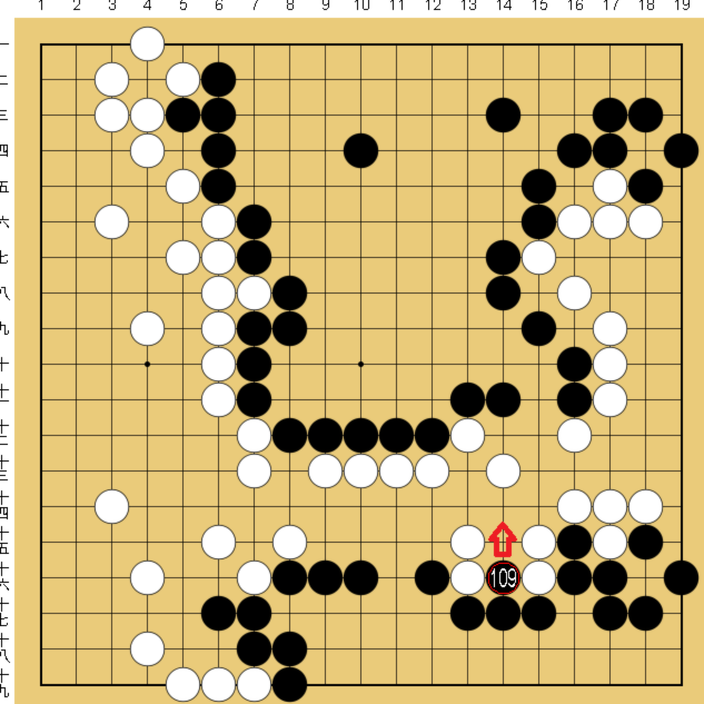 図２３：布石からヨセまで丁寧に解説の碁盤図