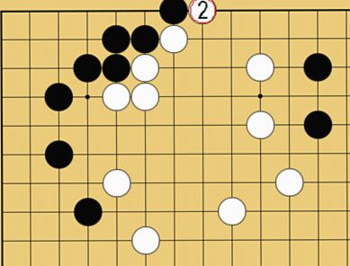 図9:二線のヨセで先手を取る方法の碁盤図