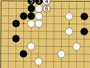 図25:二線のヨセで先手を取る方法の碁盤図