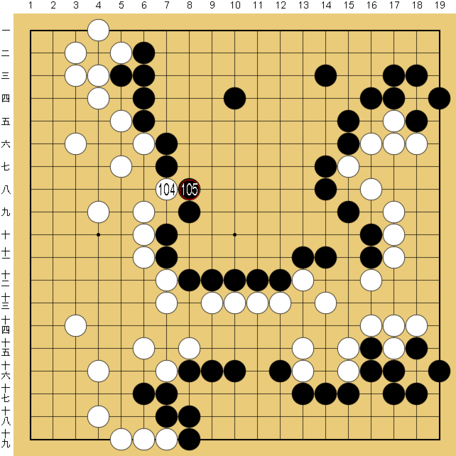 図１７：布石からヨセまで丁寧に解説の碁盤図