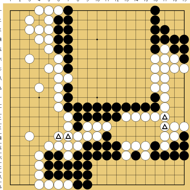 図８５：布石からヨセまで丁寧に解説の碁盤図