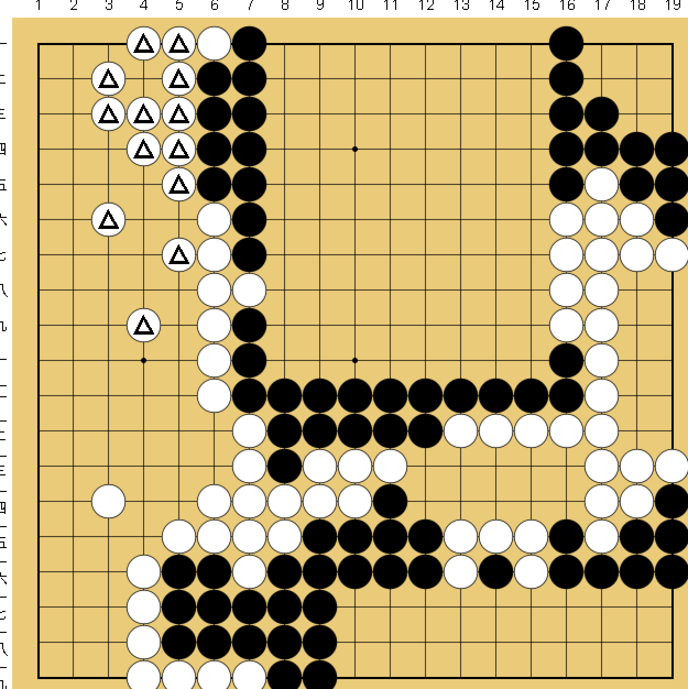 図８６：布石からヨセまで丁寧に解説の碁盤図