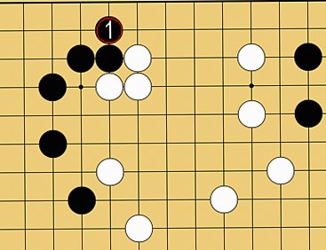 図22:二線のヨセで先手を取る方法の碁盤図