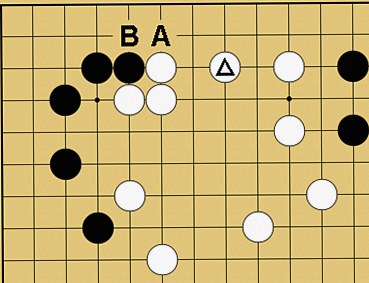 図38:二線のヨセで先手を取る方法の碁盤図
