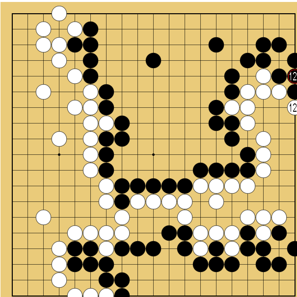図６０：布石からヨセまで丁寧に解説の碁盤図