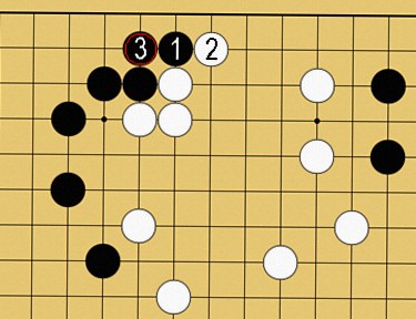 図7:二線のヨセで先手を取る方法の碁盤図