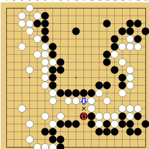 図４３：布石からヨセまで丁寧に解説の碁盤図