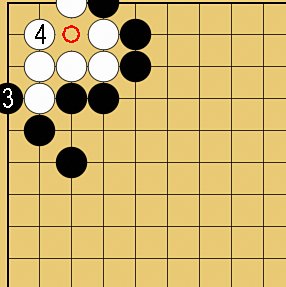 図５５：～小ゲイマジマリに入ってきた石を取る方法～の碁盤図