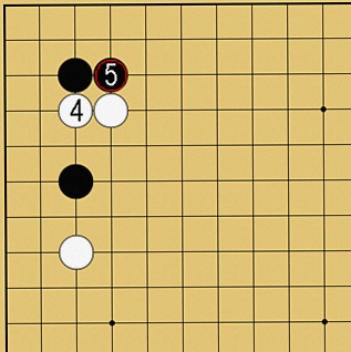 図４２：定石外れへの簡単な咎め方の碁盤図