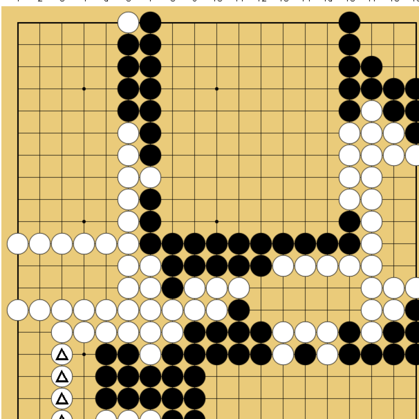 図８９：布石からヨセまで丁寧に解説の碁盤図