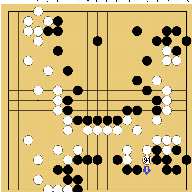 図４：布石からヨセまで丁寧に解説の碁盤図