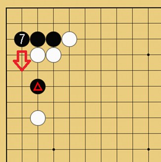 図２７：定石外れへの簡単な咎め方の碁盤図