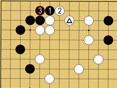 図28:二線のヨセで先手を取る方法の碁盤図