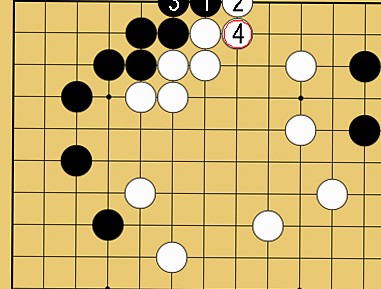 図36:二線のヨセで先手を取る方法の碁盤図