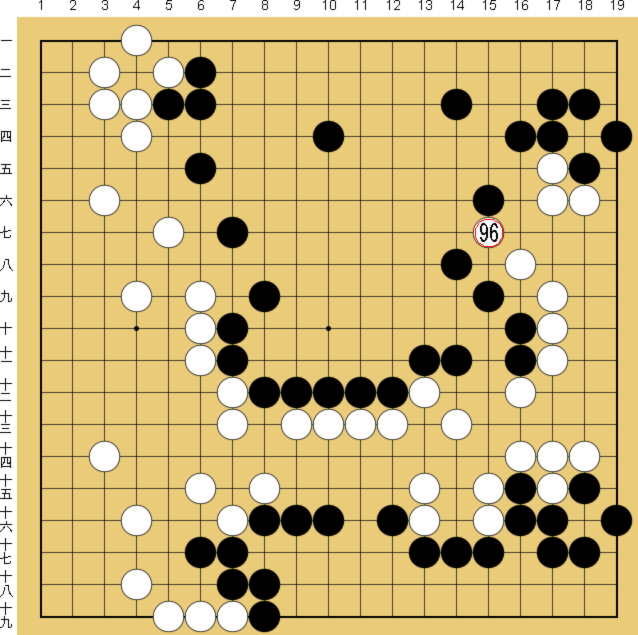 図６：布石からヨセまで丁寧に解説の碁盤図
