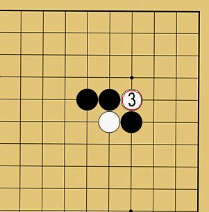 図６：囲碁の基本がよくわかる「ケイマのツケコシ」講座の碁盤図