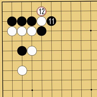 図３３：定石外れへの簡単な咎め方の碁盤図