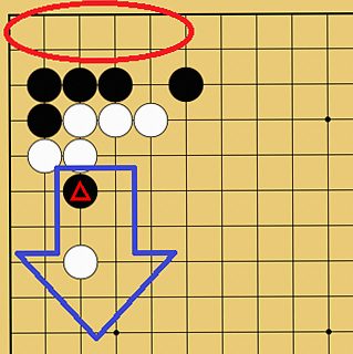 図６２：定石外れへの簡単な咎め方の碁盤図