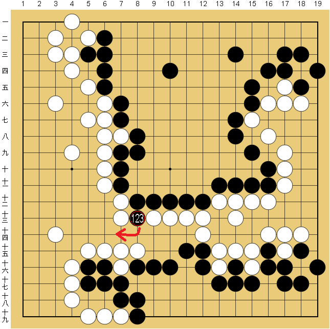 図５５：布石からヨセまで丁寧に解説の碁盤図
