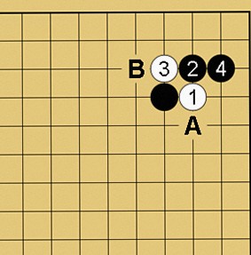 囲碁格言「切り違い一方ノビよ」