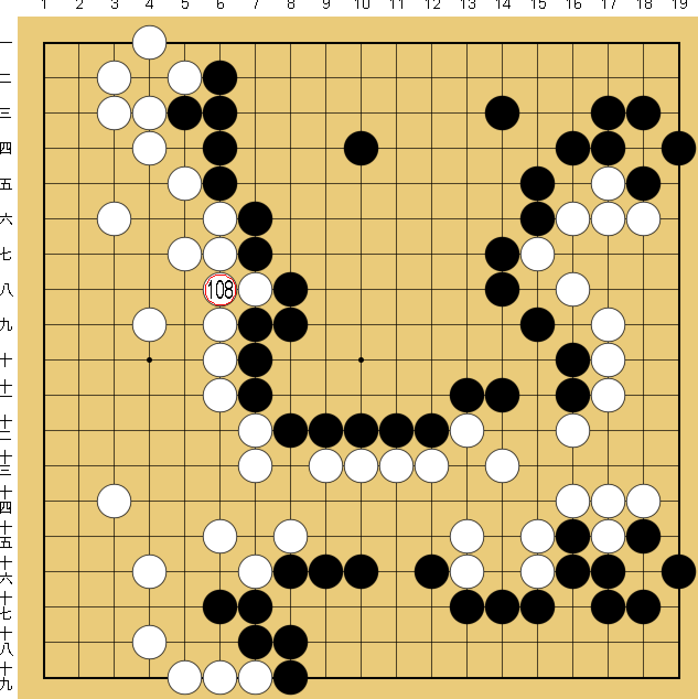 図２１：布石からヨセまで丁寧に解説の碁盤図