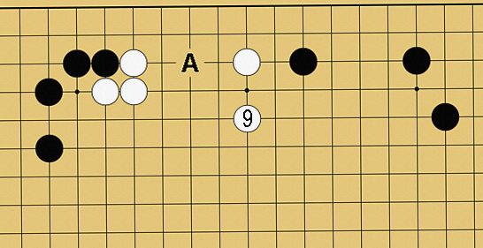 図4:二線のヨセで先手を取る方法の碁盤図