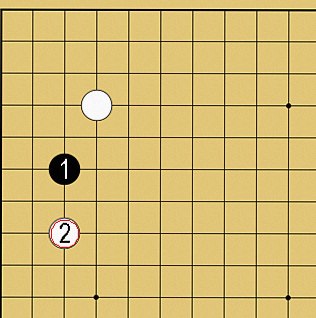 図５７：定石外れへの簡単な咎め方の碁盤図