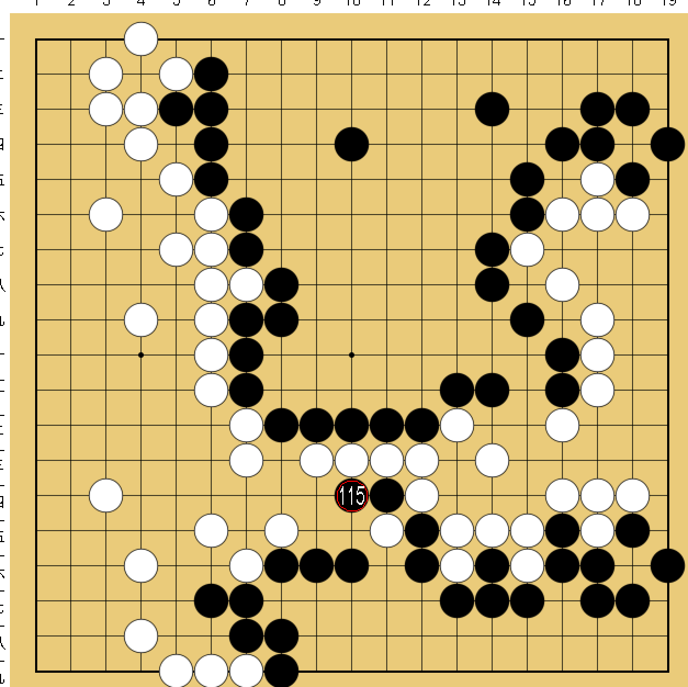 図２９：布石からヨセまで丁寧に解説の碁盤図